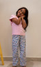Girls summer pajama set Rose t-shirt + Leopard Pants